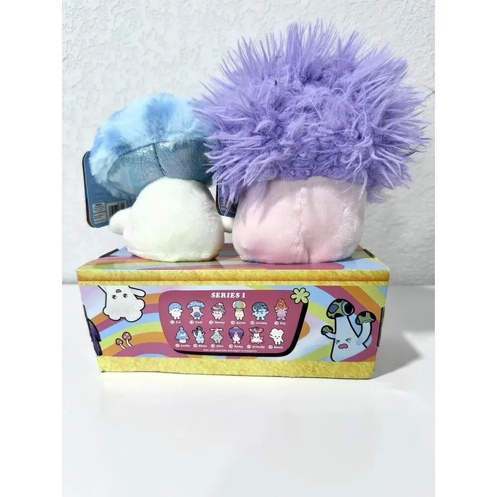 NWT Kellytoy Russ Living on the Veg Mushroom Series 1 #1 TJ & #10 Romy Plushies